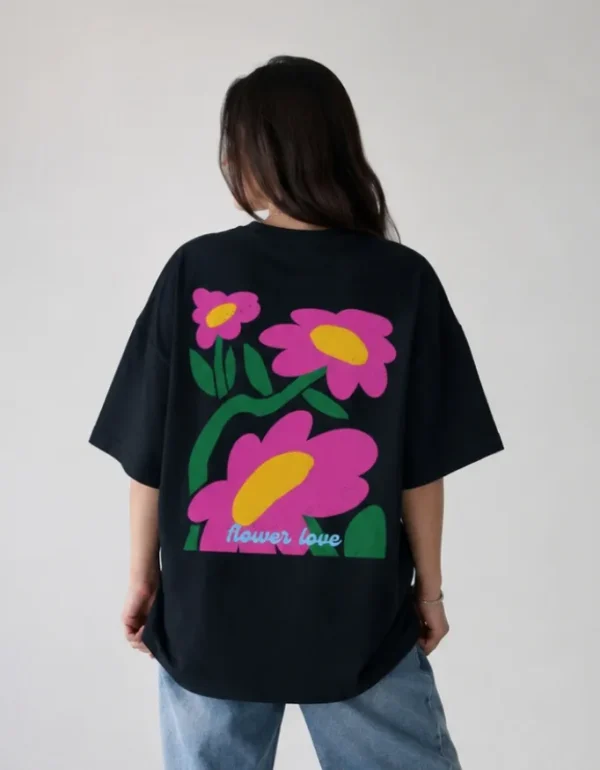 Back flower Flower Love Oversized T-Shirt
