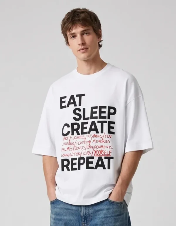Eat Sleep Create Eat Sleep Create Oversized T-Shirt