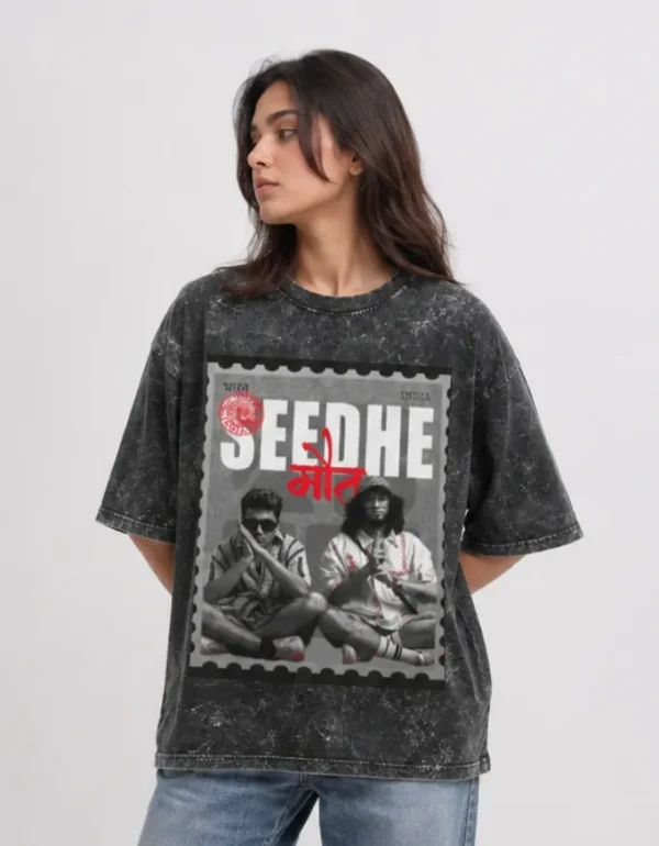Seedhe Maut Acid Wash Oversized T-Shirt