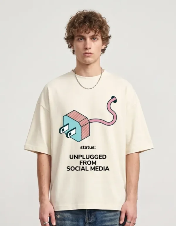 Unplugged Social Media Oversized T-Shirt