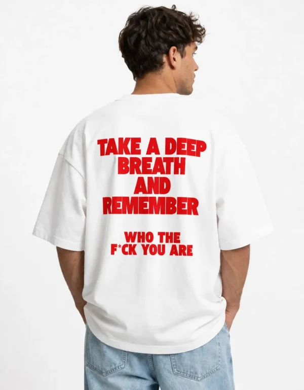 Typography Oversized Tee - Take a Deep Breath