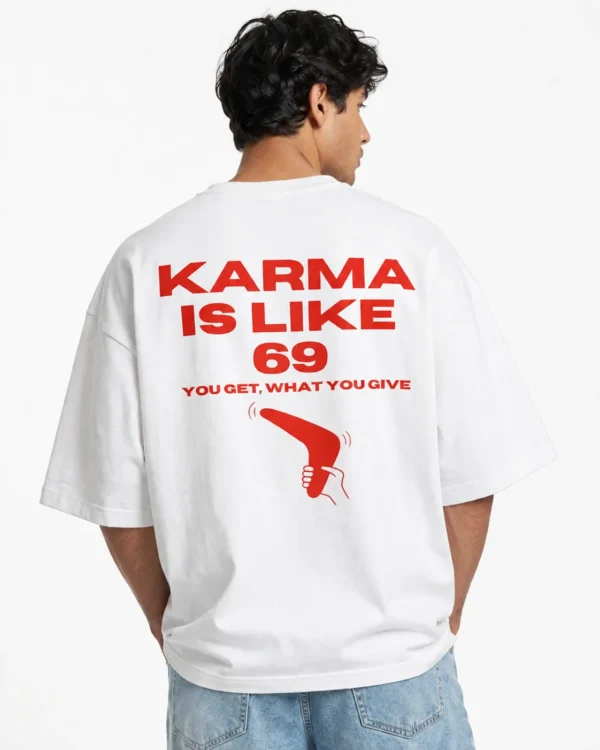 Typography Oversized Tee - Karma 69