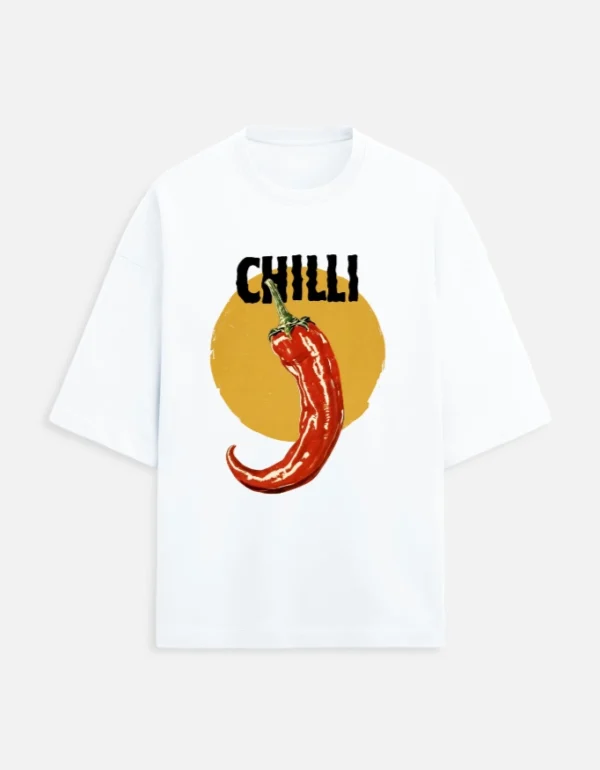 Red Chilli Terry Oversized T-Shirt