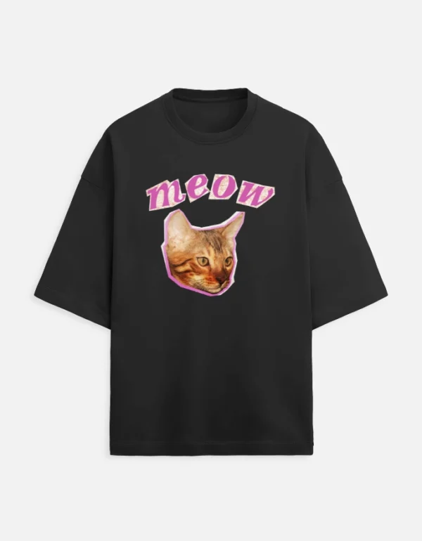 Meow Cat Terry Oversized T-Shirt