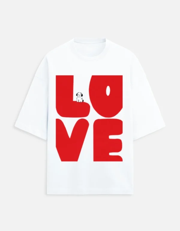 Love Red Terry Oversized T-Shirt